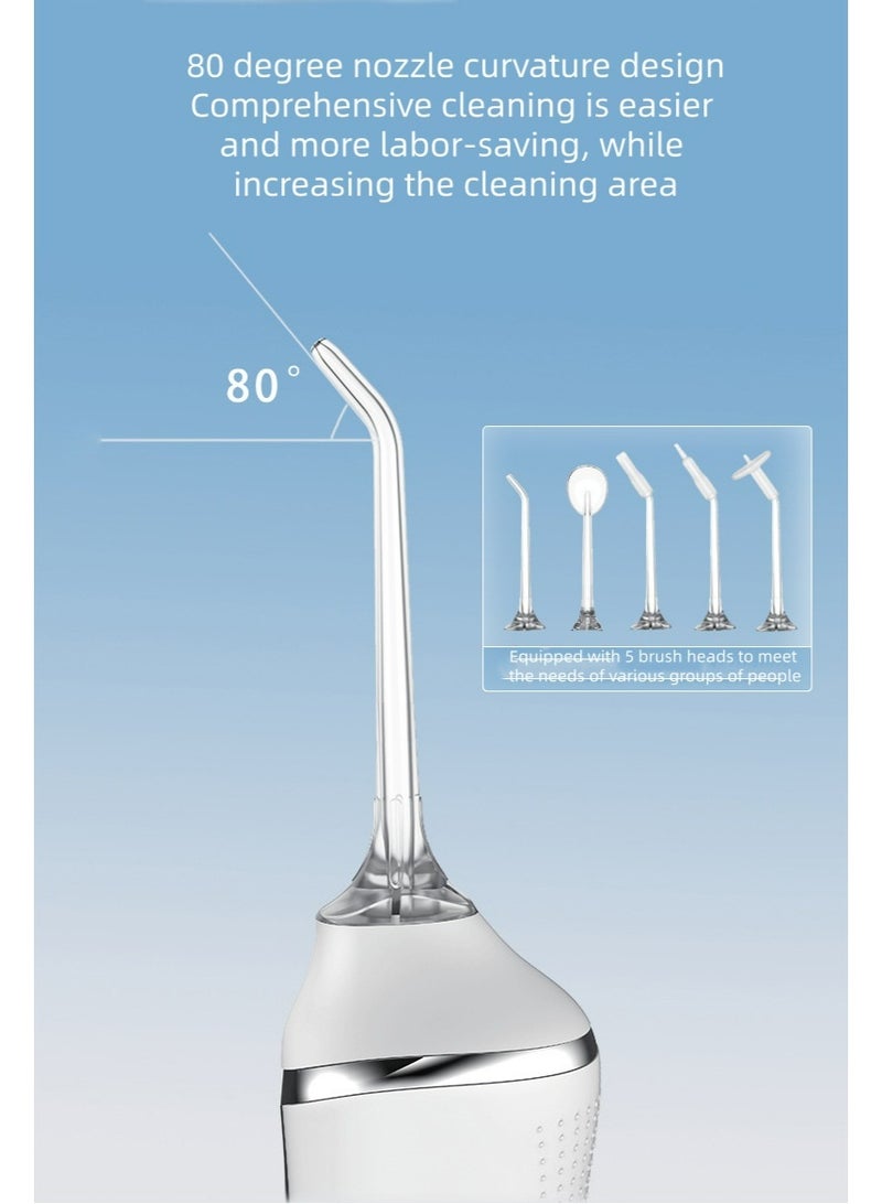 Nariele L-10 Smart Water Flosser, 3 Modes Oral Irrigator with 80° Precision Nozzle, 300ML Detachable Tank, IPX6 Waterproof, 5 Replacement Tips, for Teeth & Gum Care - Image 4